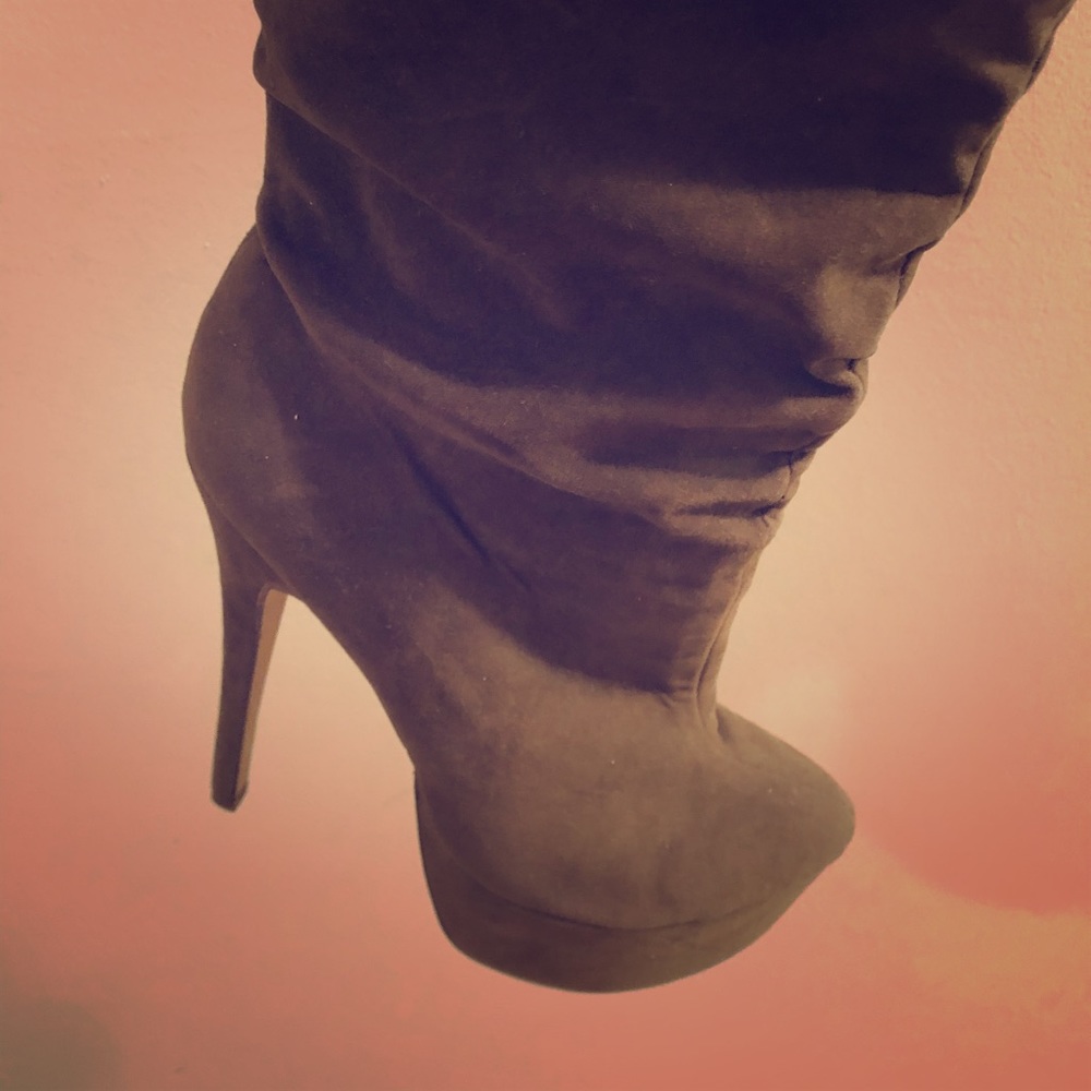 Army/Olive green thigh high boots